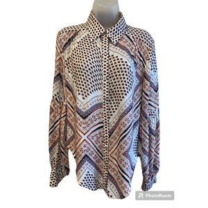 TJD Ladies BOHO Snap Front Top Size Small